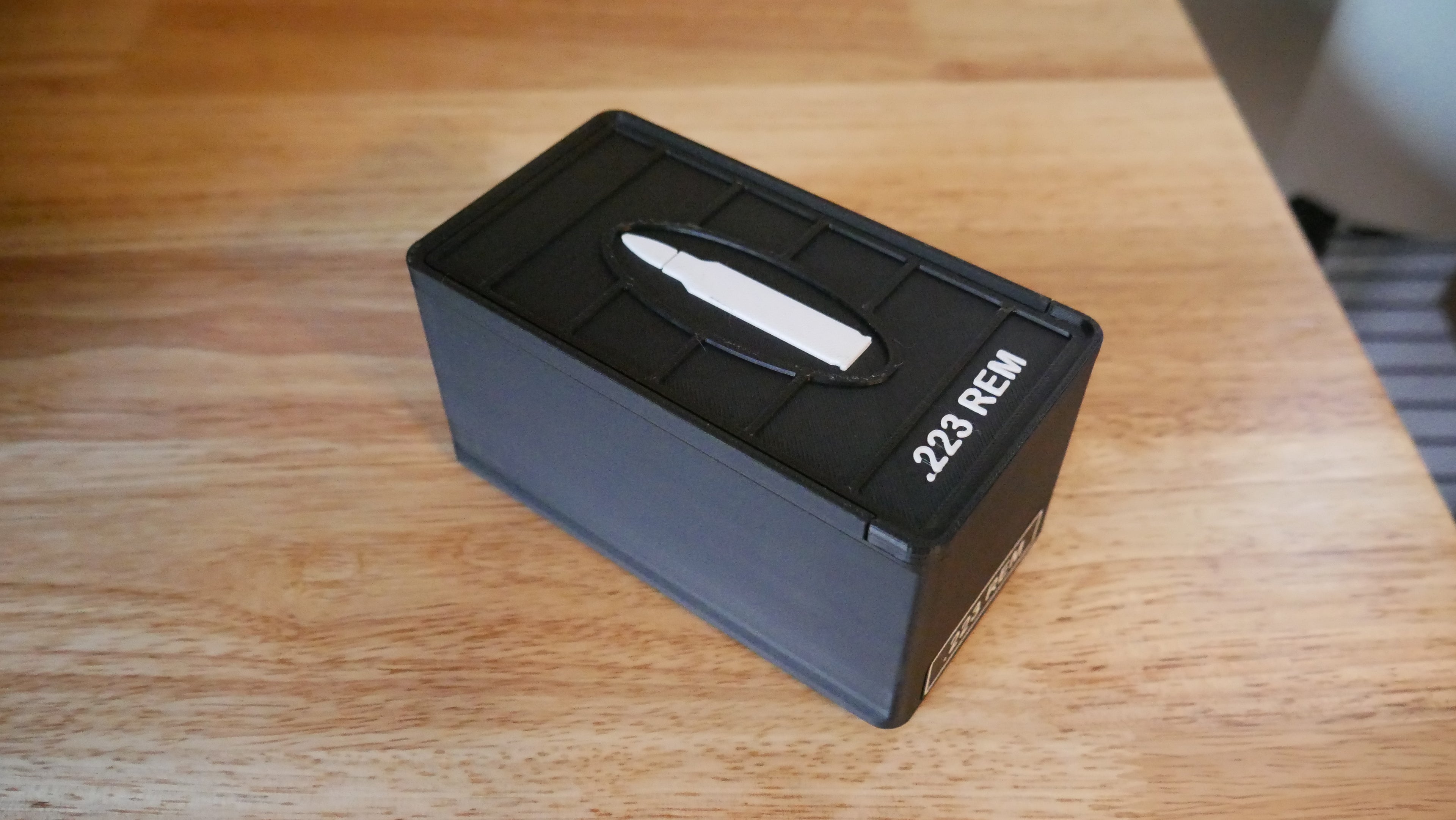 .223 / 50rnd Ammo Box Black/White (Ready To Ship)